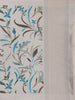 Ivory With Blue Floral Design Printed Semi Tussar Saree