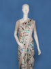 Ivory With Blue Floral Design Printed Semi Tussar Saree