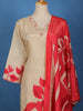 Ivory  Floral Design Tussar Silk Salwar Suit