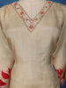 Ivory  Floral Design Tussar Silk Salwar Suit