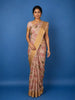 Ivory Floral Design Tussar Silk Saree