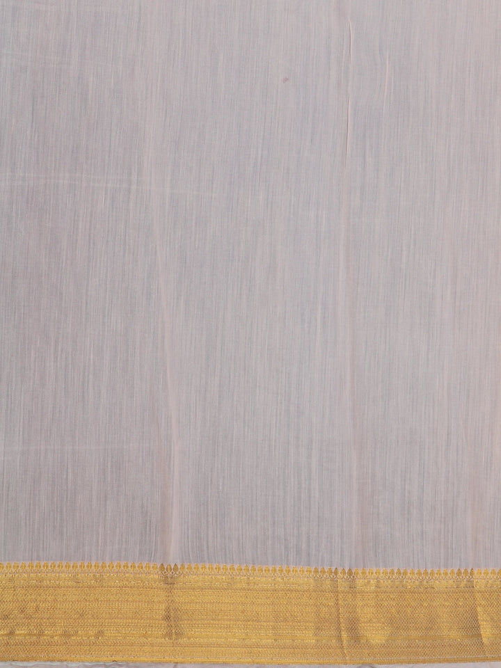 Ivory Floral Design Tussar Silk Saree - Diadem