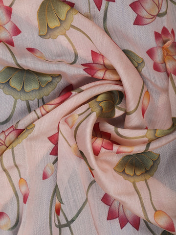 Ivory Floral Design Tussar Silk Saree - Diadem