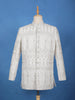 Ivory Floral Designed Cotton Sherwani Suit - Diadem