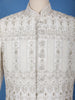 Ivory Floral Designed Cotton Sherwani Suit - Diadem