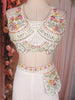 Ivory Floral Embellished Design Georgette Indo Western Palazzo Suit with Dupatta