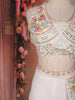 Ivory Floral Embellished Design Georgette Indo Western Palazzo Suit with Dupatta