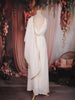 Ivory Floral Embellished Design Georgette Indo Western Palazzo Suit with Dupatta