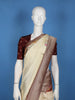 Ivory Floral Embroidered Banarasi Silk Saree