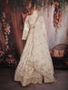 Ivory Floral Embroidered Bridal Raw Silk Lehenga