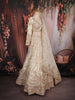 Ivory Floral Embroidered Bridal Raw Silk Lehenga