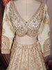 Ivory Floral Embroidered Bridal Raw Silk Lehenga