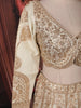 Ivory Floral Embroidered Bridal Raw Silk Lehenga