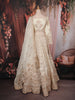 Ivory Floral Embroidered Bridal Raw Silk Lehenga