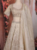 Ivory Floral Embroidered Design Tissue Silk Lehenga With Dupatta