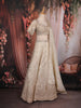 Ivory Floral Embroidered Design Tissue Silk Lehenga With Dupatta