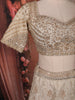 Ivory Floral Embroidered Design Tissue Silk Lehenga With Dupatta