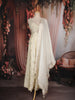 Ivory Floral Embroidered Design Tissue Silk Palazzo Suit with Dupatta