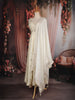 Ivory Floral Embroidered Design Tissue Silk Palazzo Suit with Dupatta