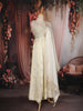 Ivory Floral Embroidered Design Tissue Silk Palazzo Suit with Dupatta