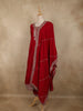 Red Embroidered Georgette Salwar Suit for Women
