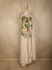 Ivory Floral Embroidered Georgette Palazzo Suit