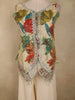 Ivory Floral Embroidered Georgette Palazzo Suit