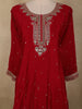 Red Embroidered Georgette Salwar Suit for Women