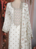 Ivory Floral Embroidered Georgette Straight Cut Salwar Suit with Dupatta