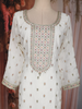Ivory Floral Embroidered Georgette Straight Cut Salwar Suit with Dupatta