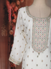 Ivory Floral Embroidered Georgette Straight Cut Salwar Suit with Dupatta