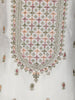 Ivory Floral Embroidered Georgette Straight Cut Salwar Suit with Dupatta