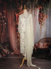 Ivory Floral Embroidered Organza Straight Cut Salwar Suit with Dupatta