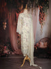 Ivory Floral Embroidered Organza Straight Cut Salwar Suit with Dupatta