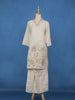 Ivory Floral Embroidered Cotton Salwar Suit
