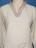 Ivory Floral Embroidered Cotton Salwar Suit