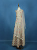 Ivory Floral Embroidered Silk Kids Lehenga With Dupatta