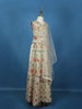 Ivory Floral Embroidered Silk Kids Lehenga With Dupatta