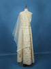 Ivory Floral Embroidered Silk Kids Lehenga With Dupatta