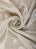 Ivory Floral Embroidered Tissue Organza Saree with Designer Border
