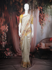 Ivory Floral Embroidered Tissue Organza Saree with Designer Border