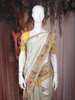 Ivory Floral Embroidered Tissue Organza Saree with Designer Border