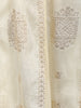Ivory Floral Embroidered Tissue Silk Palazzo Suit with Dupatta