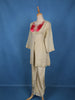 Ivory Floral Embroidered Design Tissue Silk Palazzo Suit