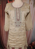 Ivory Floral Embroidered and Stone Embellished Design Georgette Salwar Suit with Contrast Dupatta