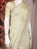 Ivory Floral Heavy Sequins and Beads Embroidered Design Tissue Designer Saree