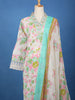 Ivory Floral Printed Cotton Salwar Suit - Diadem