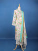 Ivory Floral Printed Cotton Salwar Suit - Diadem