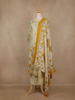 Ivory Floral Printed Cotton Salwar Suit With Dupatta