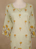 Ivory Floral Printed Cotton Salwar Suit With Dupatta